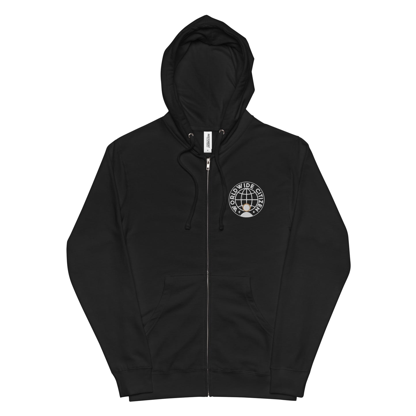 Unisex fleece zip up hoodie