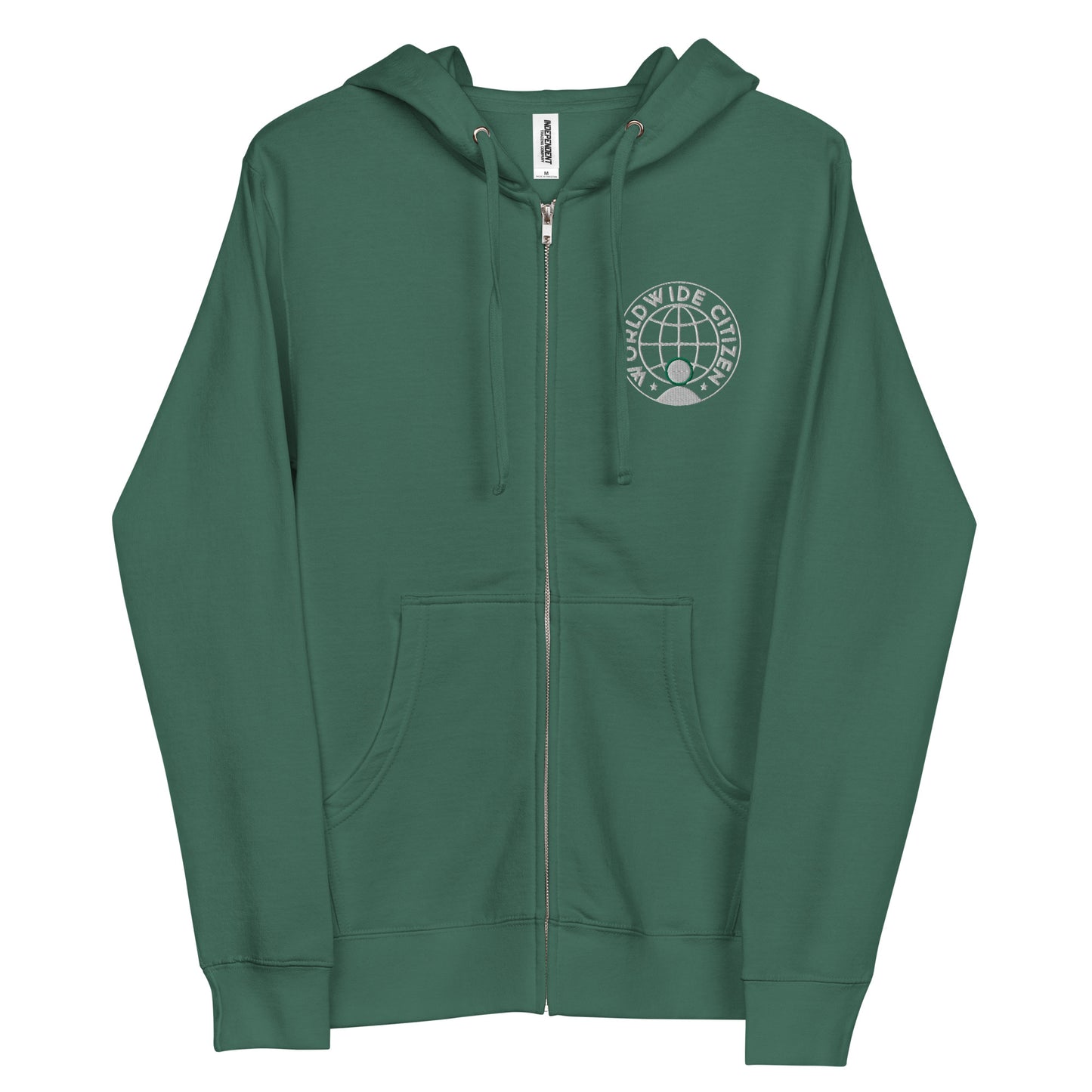 Unisex fleece zip up hoodie