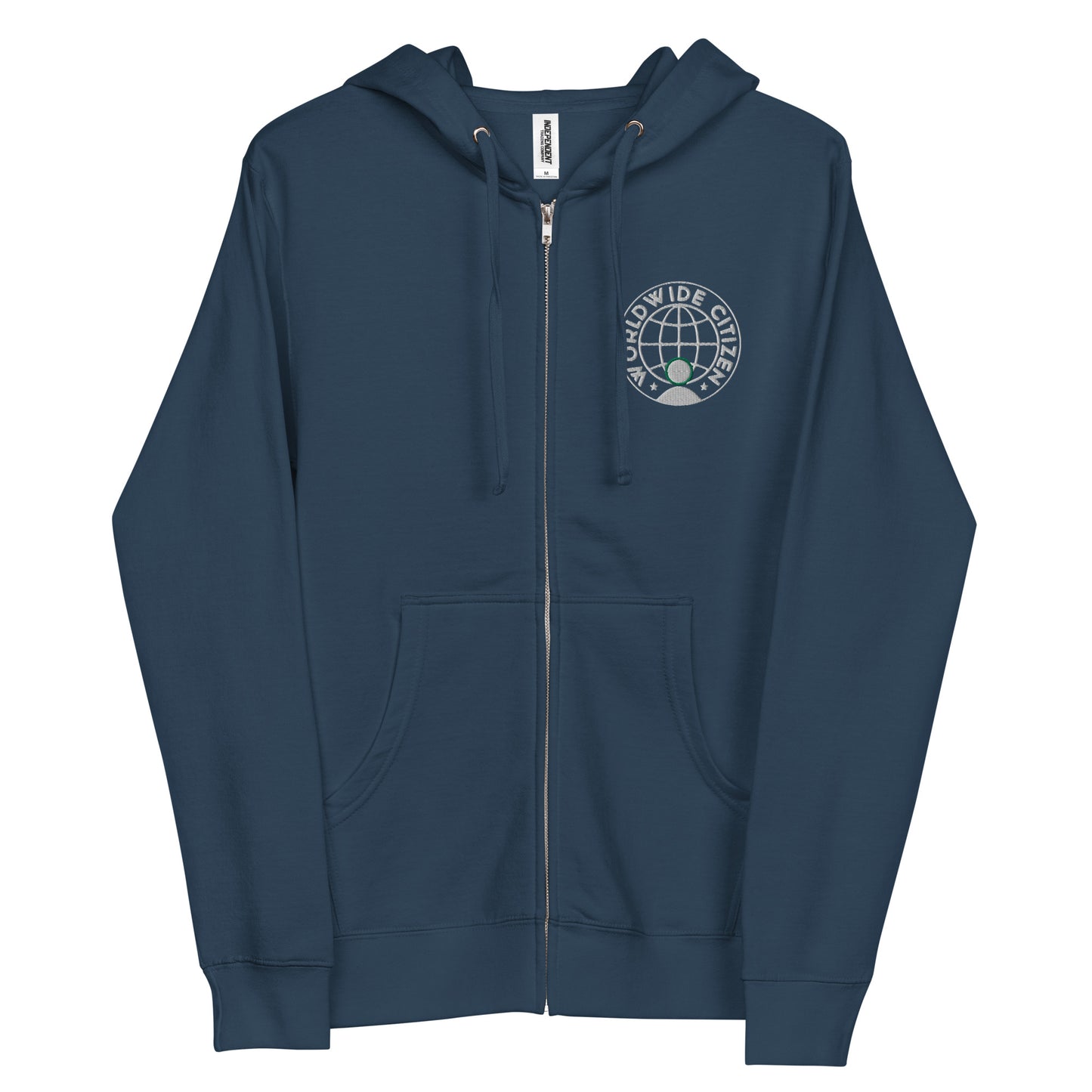 Unisex fleece zip up hoodie