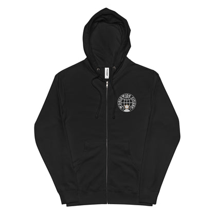 Unisex fleece zip up hoodie