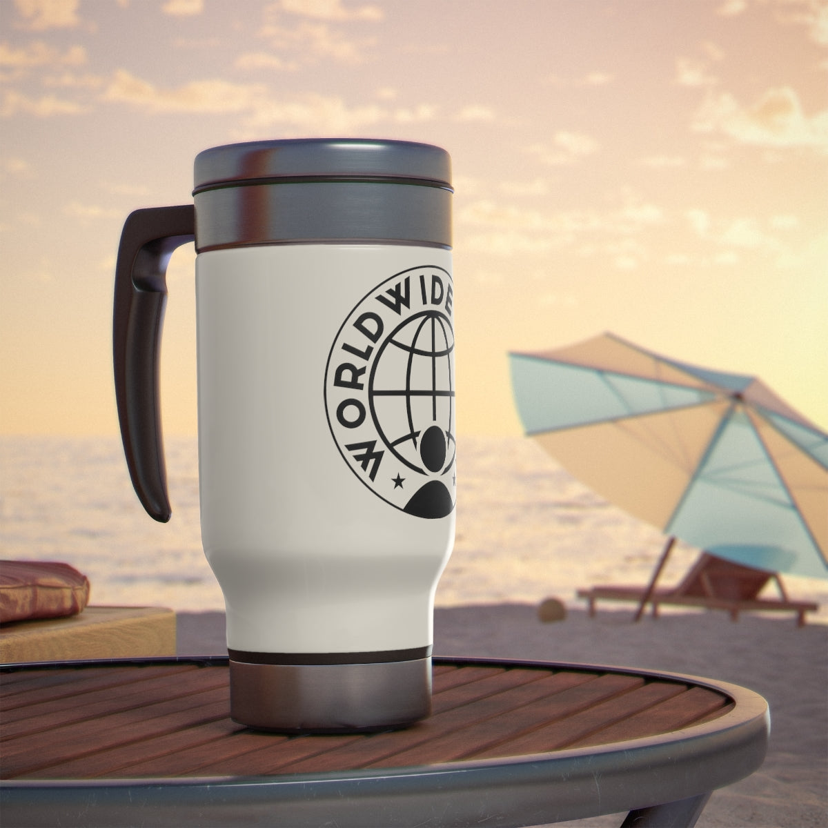 Stainless Steel Travel Mug with Handle, 14oz