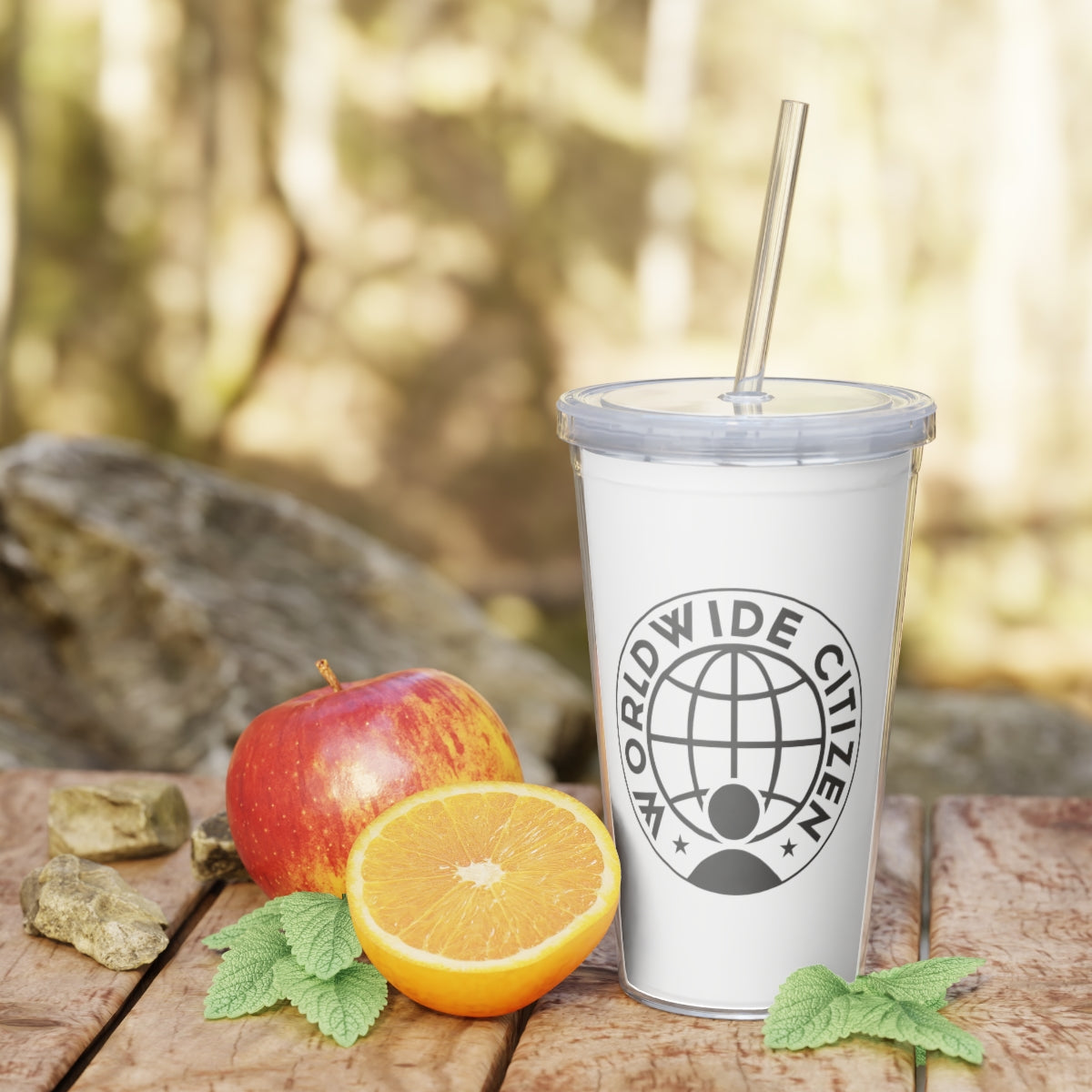 Plastic Tumbler with Straw
