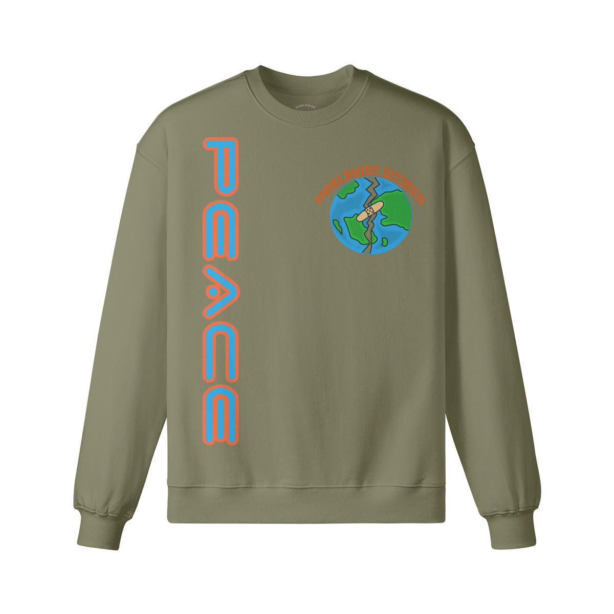 PEACE LONG SLV OVERSIZED TEE