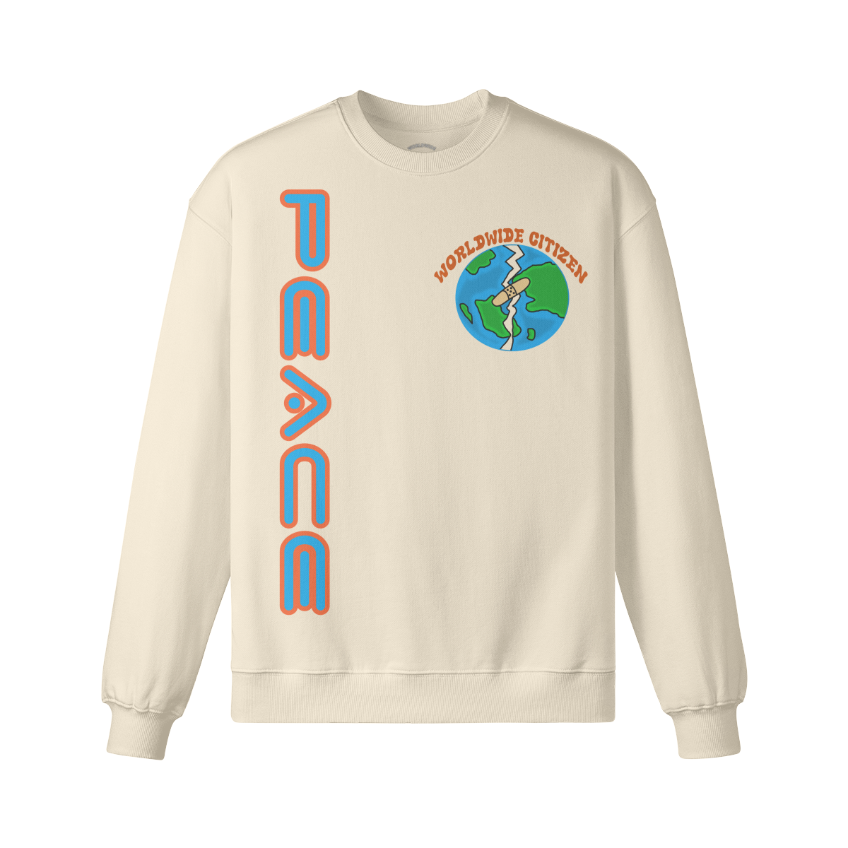 PEACE LONG SLV OVERSIZED TEE