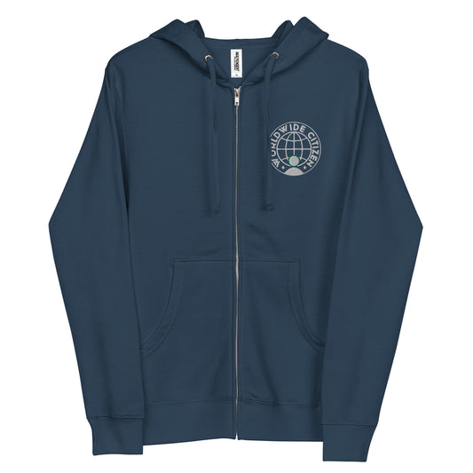 Unisex fleece zip up hoodie